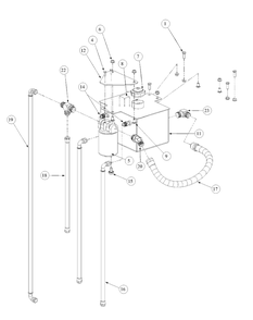 Hydro Pump Assembly Diagram and Parts List for M54-KW 53AB5DBW150-23-HP Cub Cadet Lawn Tractor